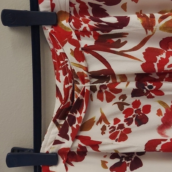 LOVERS AND FRIENDS Red Floral Printed Wrap Midi Skirt - Picture 10 of 14